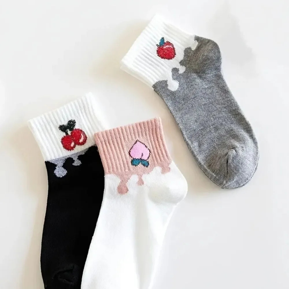 FUN cotton blend fruit ankle sock bundle CHERRY DESIGN